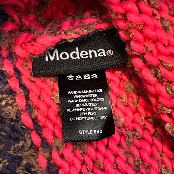 Modena Cozy Multicolor Knit Beanie with Pom Pom, OS - Picture 2 of 9
